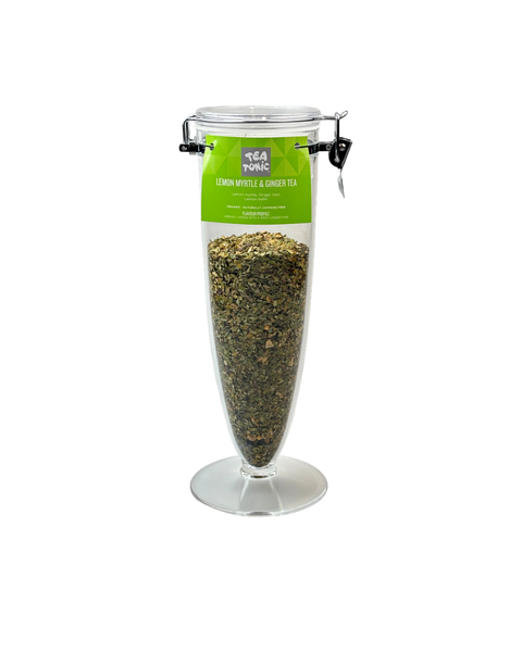 Lemon Myrtle and Ginger Tea  - Cone Jar filled with Loose Leaf Tea Organic