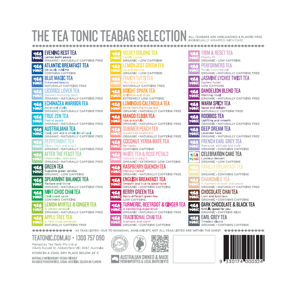 Deluxe Tea Chest - Gourmet Tin - Approx 2 Teabags of Complete Tea Range