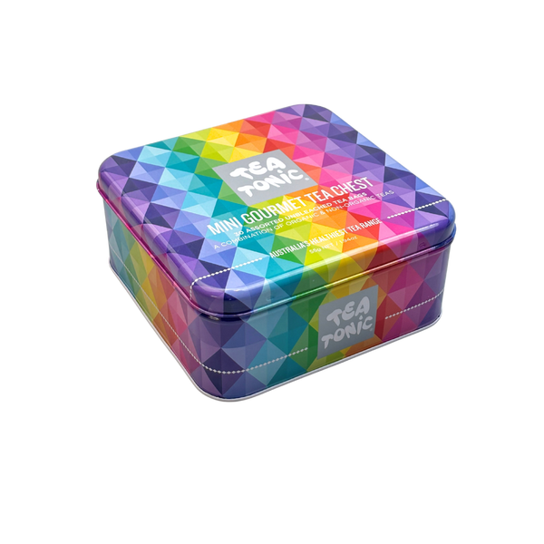 EMPTY Tin Mini Diamond Tea Chest - 4 Cavities