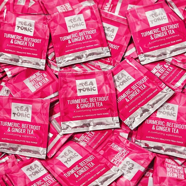 TALL TIN TURMERIC, BEETROOT & GINGER TEA - 50 TEABAGS ORGANIC