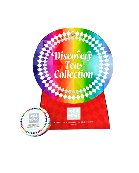 Tea Tonic Discovery Tea Collection - 15 Teabags & Mini Gold Sugar Tin 10g