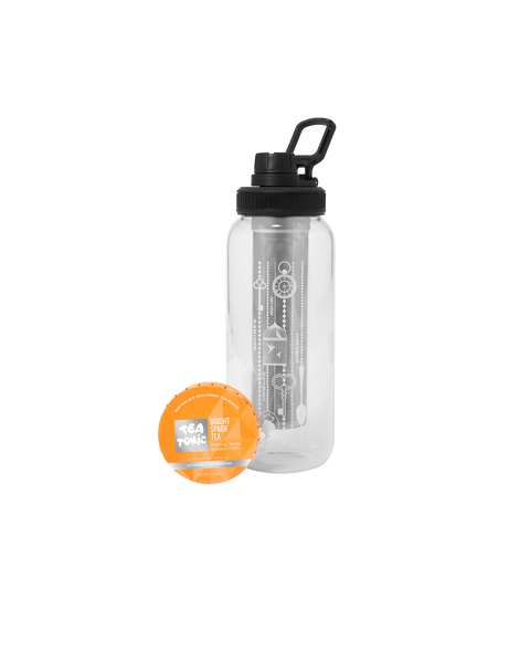 Glass Tea Bottle 1L - BRIGHT SPARK TEA