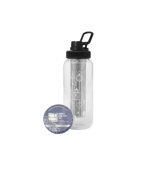Glass Tea Bottle 1L - FRENCH EARL GREY TEA