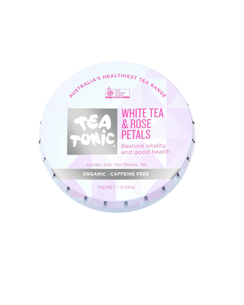 White Tea & Rose Petals - Travel Tin Loose Leaf Tea Organic