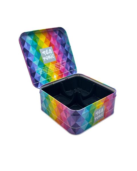 EMPTY Tin Mini Diamond Tea Chest - 4 Cavities