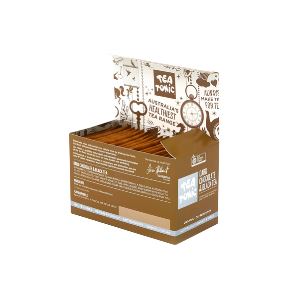 Dark Chocolate & Black Tea -  20 Teabags Box Organic
