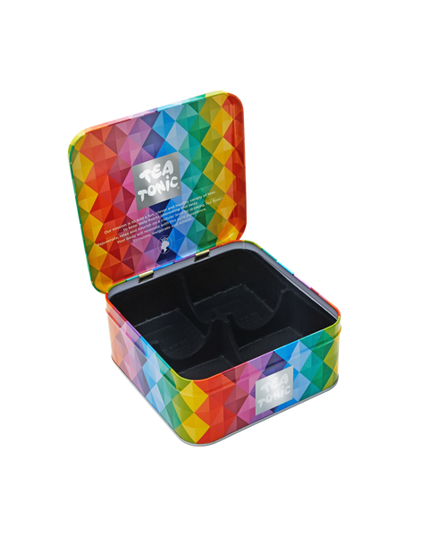 EMPTY Tin Mini Diamond Tea Chest - 4 Cavities