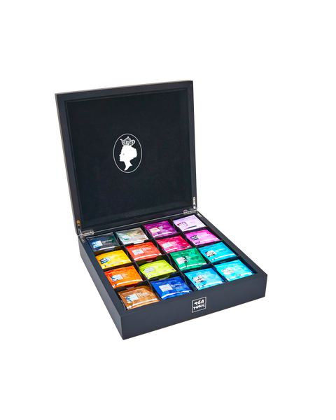 Black Wooden - Deluxe Tea Chest, 16 cavity
