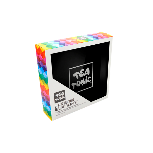 Black Wooden Deluxe Tea Chest - Empty