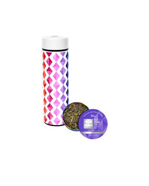 Thermal Tea Bottle with Infuser 450ml with Deep Dream Tea Loose Leaf Travel Tin